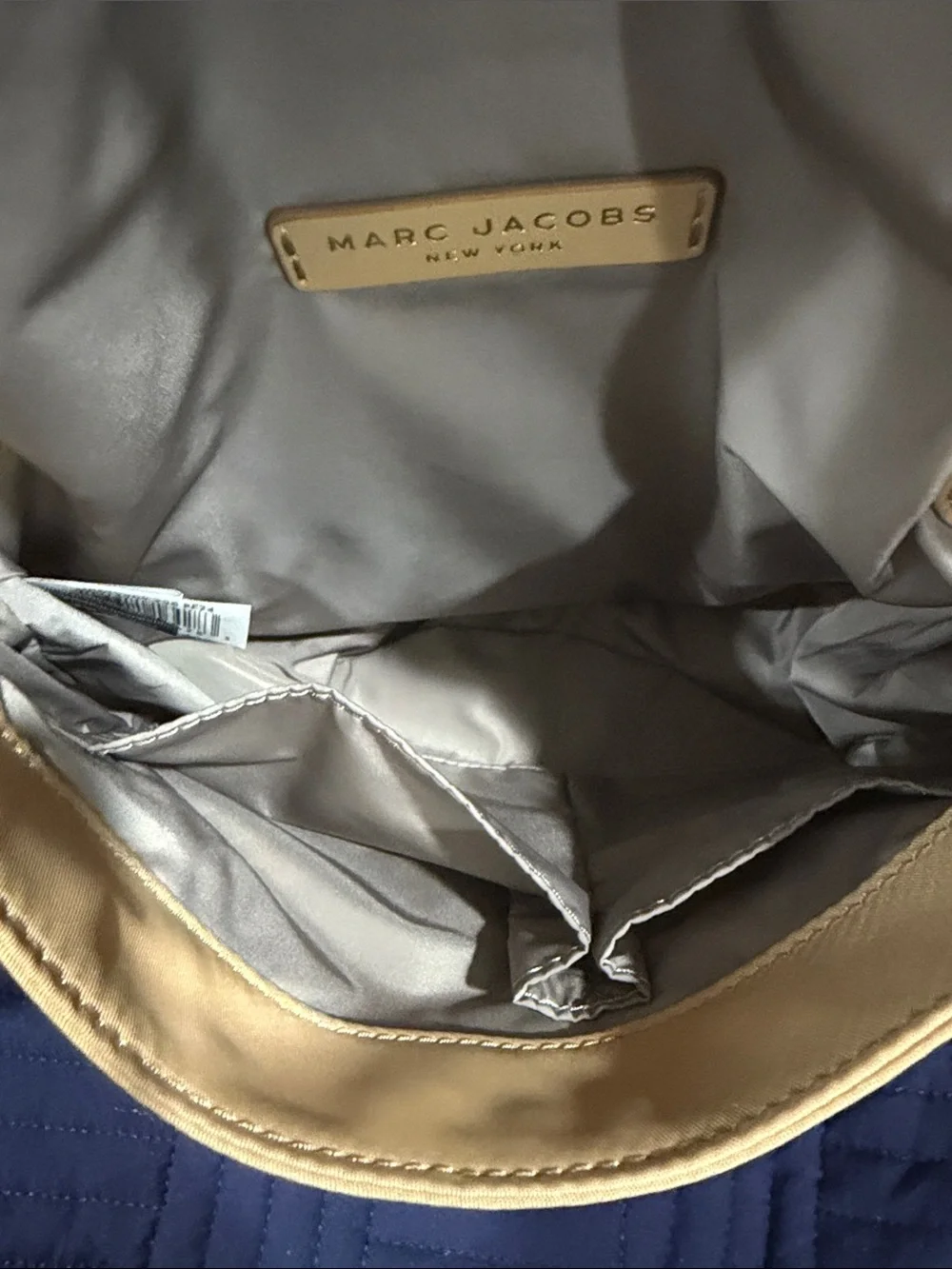 Marc Jacobs Light Beige Crossbody Bag with Gold Accents